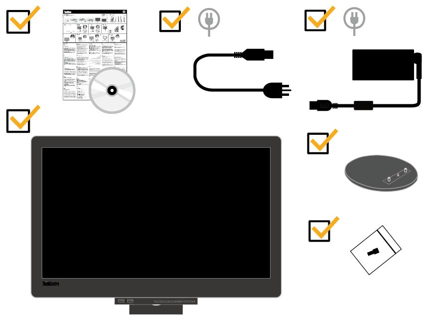 E1922 Kapitola 1 Začínáme Tato uživatelská příručka obsahuje podrobné informace o přístroji Lenovo ThinkCentre Tiny-in-One 23. Rychlý přehled najdete na Instalačním plakátu dodávaném s monitorem.