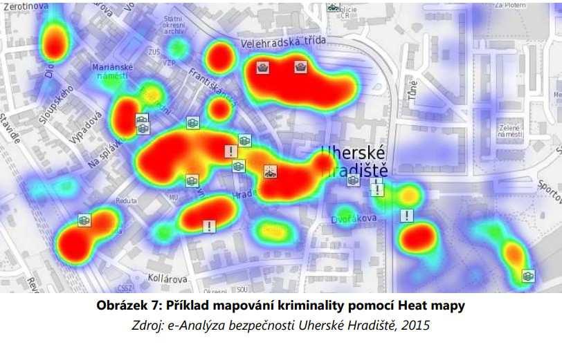 - polohu definovaných bezpečnostních problémů města - polohu problematických míst zaznamenaných okrskáři, zástupci veřejnosti, jinými subjekty - polohu sociálně vyloučených lokalit a lokalit