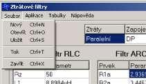3.5 Program pro návrh cíleně ztrátových ARC filtrů V rámci disertační práce byl analyzován a realizován program, který výrazně zjednodušuje návrh cíleně ztrátových ARC filtrů.
