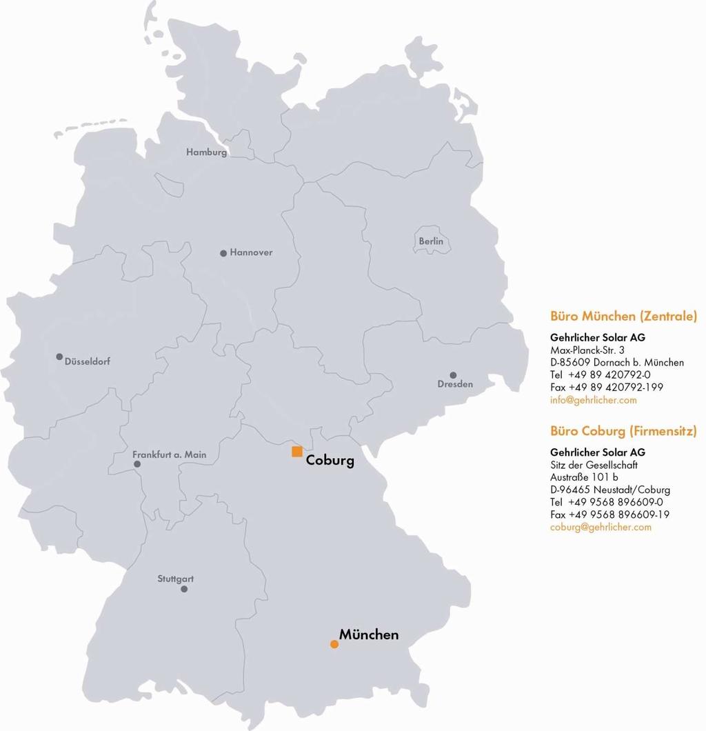 9. Kontakt 9. Kontakt Adresy v Německu Obrázek 1: Sídla firmy Kancelá Mnichov (sídlo hlavní správy) Max-Planck-Str.