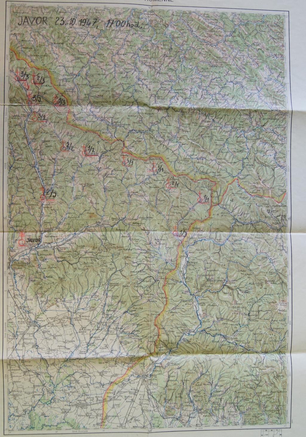 Příloha č. 5: Sestava 1. praporu po převelení na hranice k 23.10.1947.