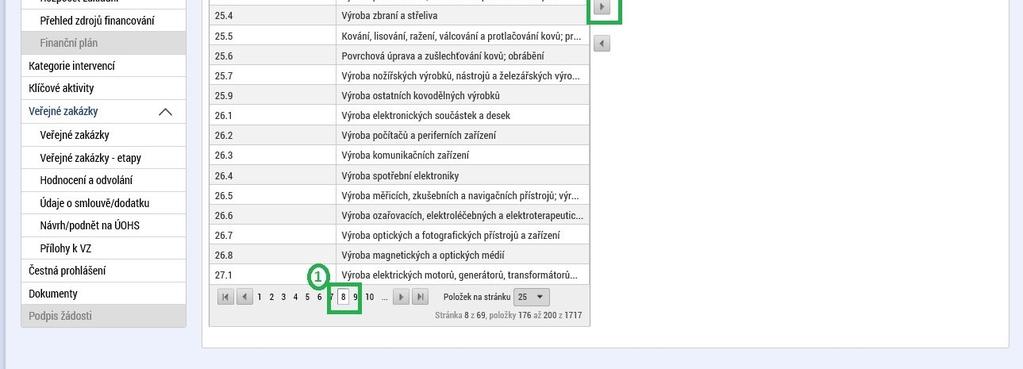 Pro rychlejší hledání můžete použít první řádek, do kterého napíšete hledaný údaj a potvrdíte jej klávesou Enter.
