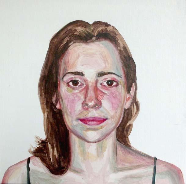 Ivana (studie), akryl na lepence, 35 x 35 cm,