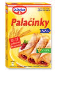 Perličky stříbrné, Srdíčka, Zdobení pestré ) 10 papírových košíčků (jsou součástí směsi na Muffiny) sítko Výstačnost: asi 12 palačinek 1 balení Palačinek 500 ml vody 200 g rozmrazeného špenátového
