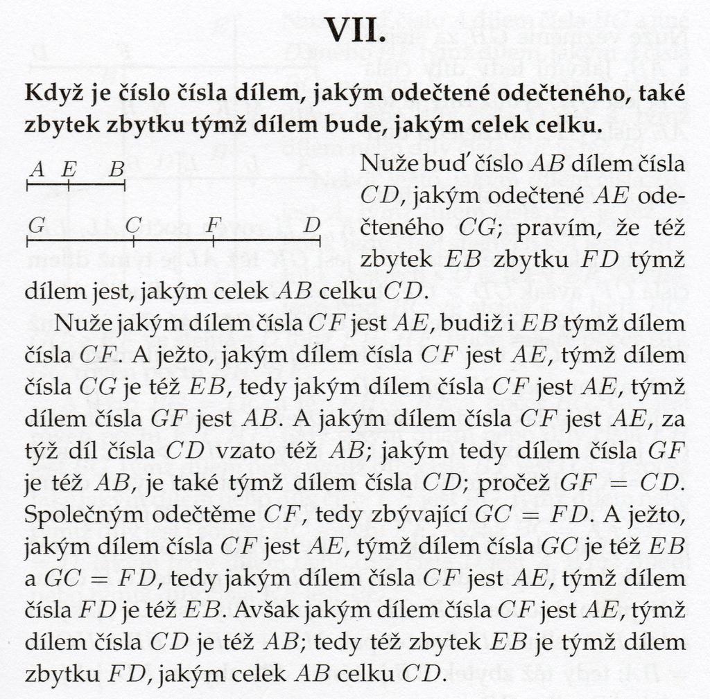 jako délku úsečky. Nejprve si uvedeme znění věty i jejího důkazu v Servítově překladu 1 (obr. 1) 2. Obr.