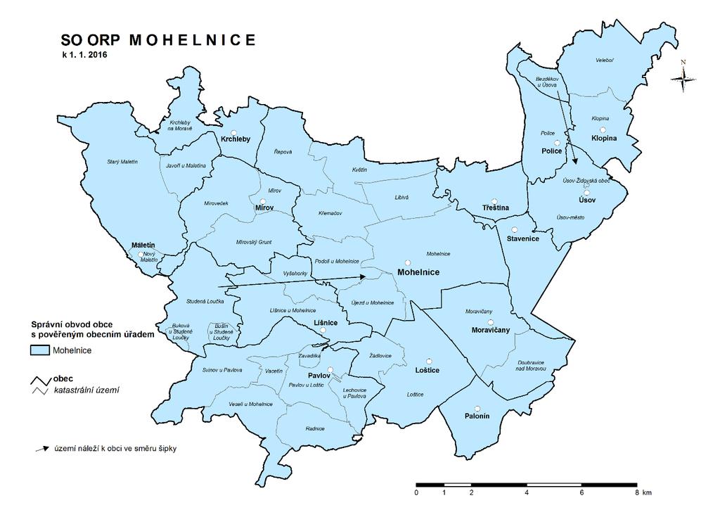 Obrázek: Mapa území SO ORP Mhelnice MAS Mhelnick z.s. realizuje MAP splečně s partnerem, Svazkem bcí Mikrreginu Mhelnick.