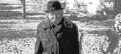 Dandaron na cestě do práce doprovázený svojí nejmladší žačkou Majou Kark, panelové sídliště uprostřed Ulan-Ude, 1972, archiv