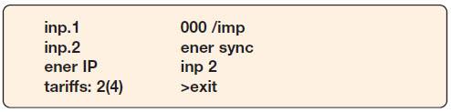 Redline Přístroje modulové ostatní Str. T.4.42 Volbou Imputs (vstupy) a stiskem UP se objeví následující obrazovka: >inp.