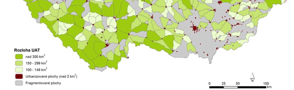 však pokračuje V roce 2010 rozloha fragmentované krajiny