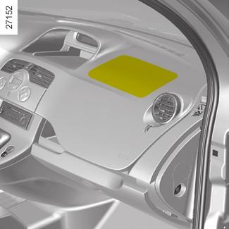 Doplňkové prostředky k předním bezpečnostním pásům (2/3) Airbag řidiče a spolujezdce Jsou jím vybavena přední místa na straně řidiče a podle vozidla na straně spolujezdce.