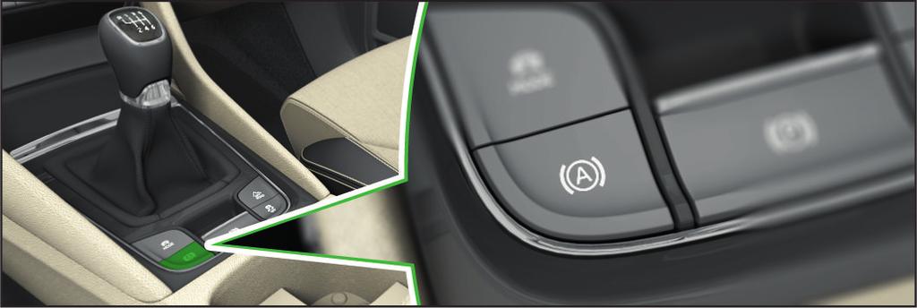 Zajištění vozidla je signalizované rozsvícením kontrolního světla v panelu přístrojů. Podmínky funkce Dveře řidiče jsou zavřené. Motor je spuštěný (nebo automaticky vypnutý systémem START- STOP).