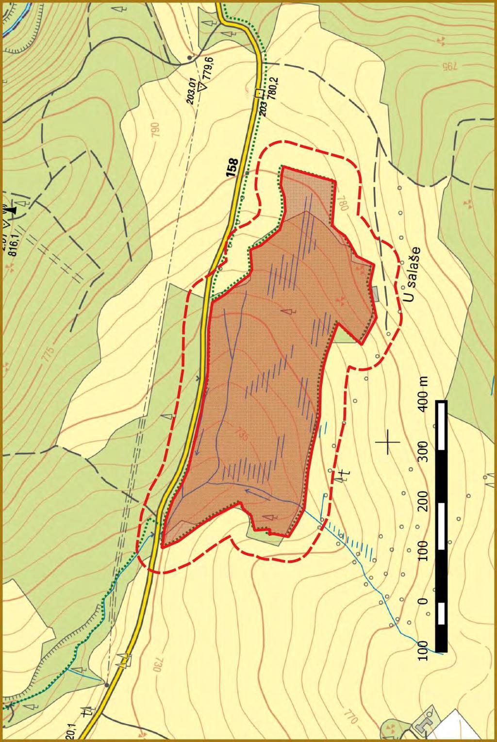 Příloha M1-b: Orientační mapa s vyznačením území -