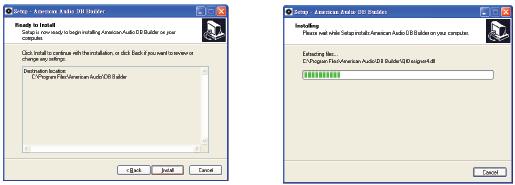 Krok 4: Probíhá instalace Database Builder prohledá pevný disk USB a