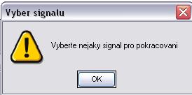 Na začátku uživatel musí zadat parametry potřebné pro vytvoření spektrogramu signálu: délku okna (ve vzorcích) a překryti sousedních oken (v procentech).