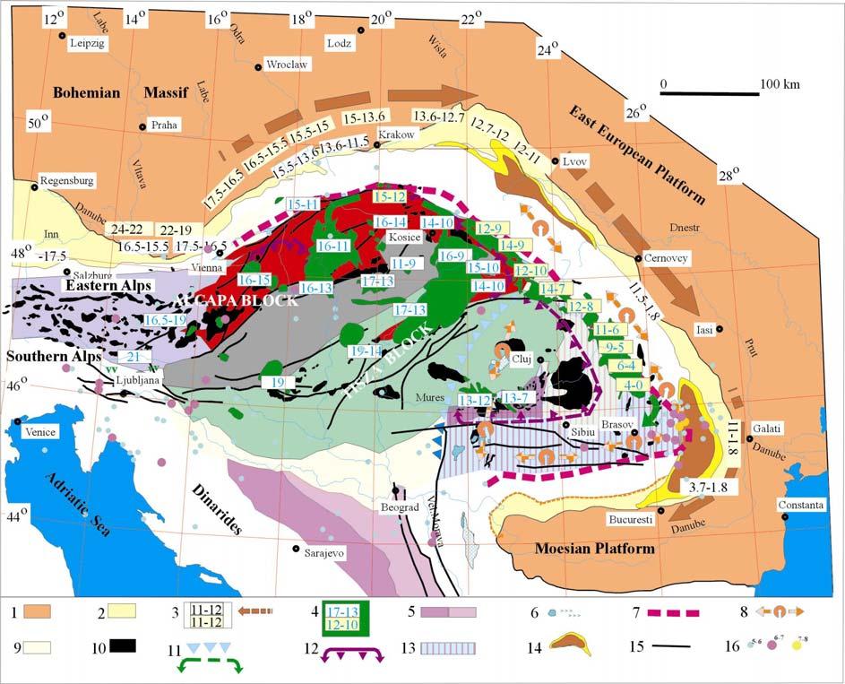 Lubomil Pospíšil, Jana Mikšová and Miroslav Kováčik: Oblasti karpatské litosféry se zvýšeným rizikem a geodynamickou aktivitou. Obr. 1.