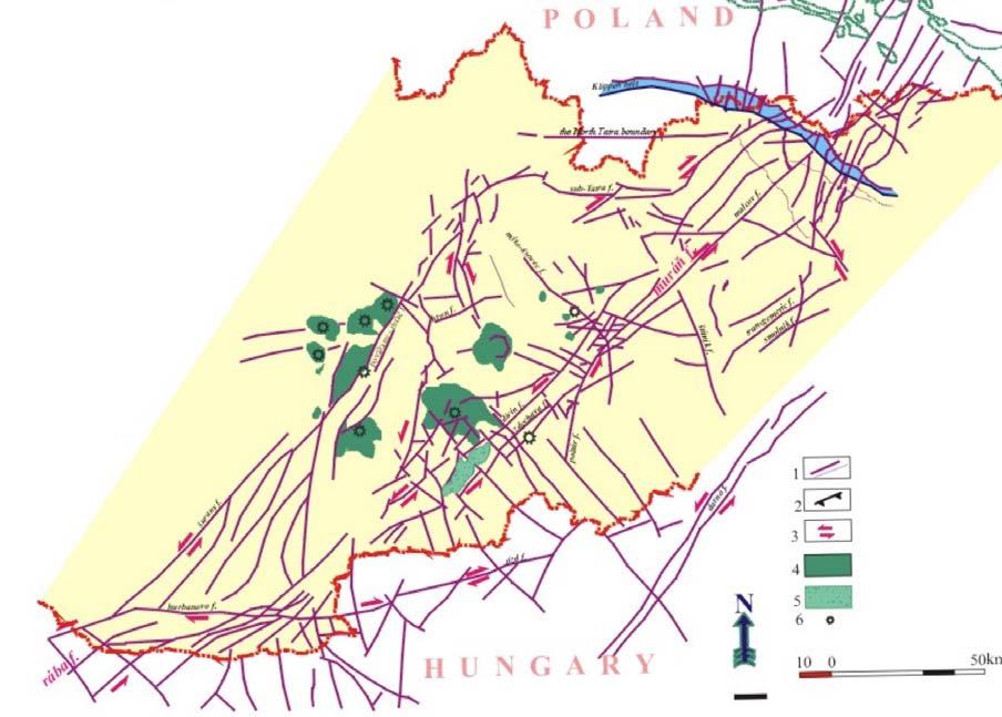 Acta Montanistica Slovaca Ročník 12 (2007), mimoriadne číslo 1, 105-114 Tektonický charakter nadložních komplexů nad muráňským poruchovým systémem v oblasti centrálněkarpatského paleogénu (oblast