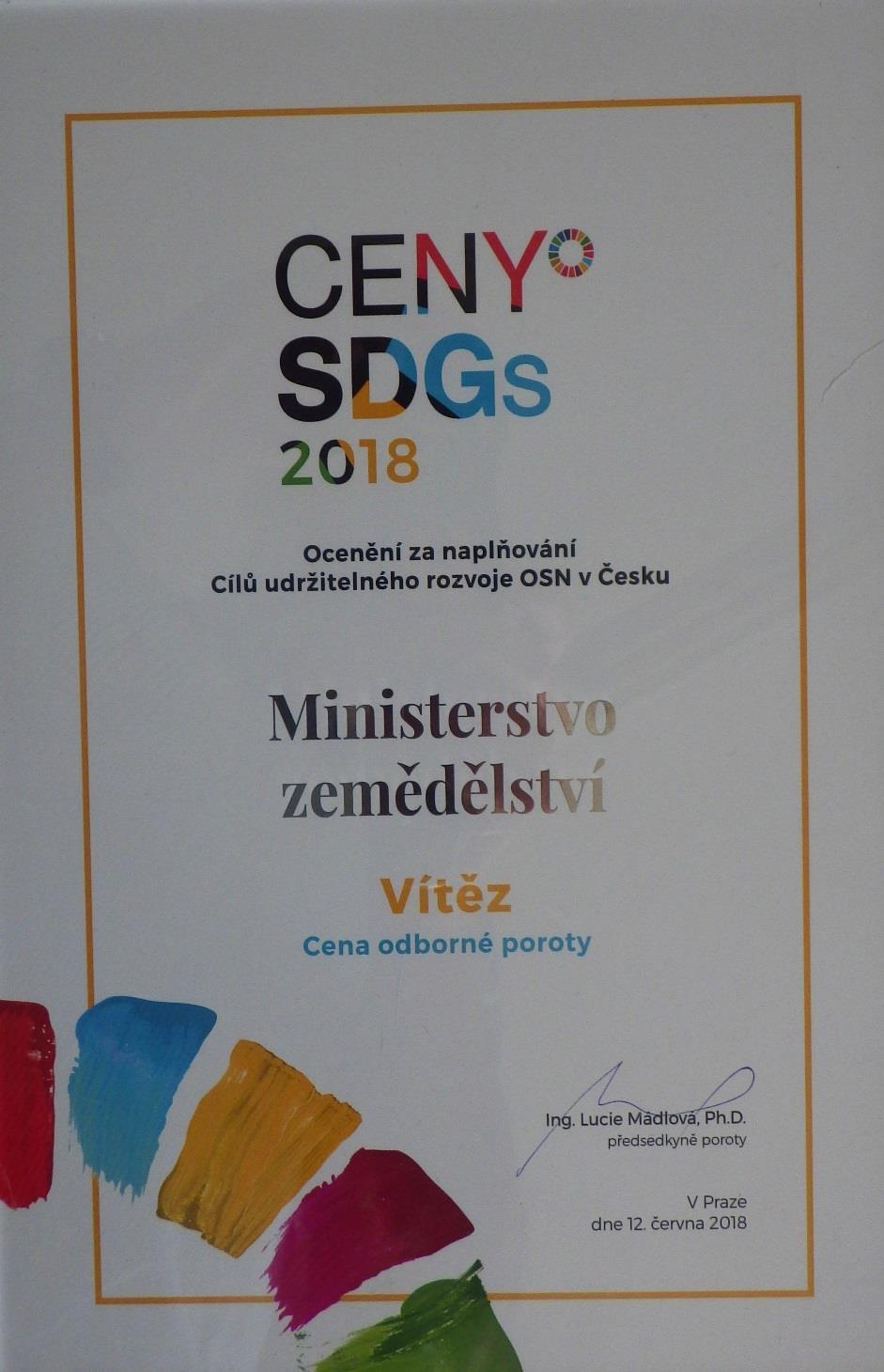 Protierozní kalkulačka Ceny SDGs Cíle udržitelného rozvoje OSN v Česku 1. cena odborné poroty 2.