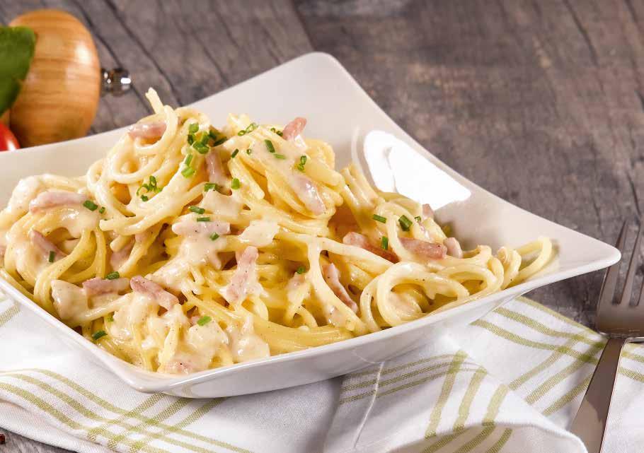 129,- Špagety à la Carbonara špagety se šunkou ve