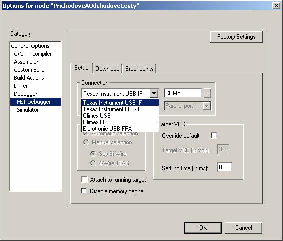 36 Obrázek 20 : FET Debugger 6.2.1 7.2.1 Požární detektor V hlavičkovém souboru PozarniDetSEMLibB.h jsou ve spodní části prototypy externích funkcí, jejichž tělíčka musí být dodefinovány.