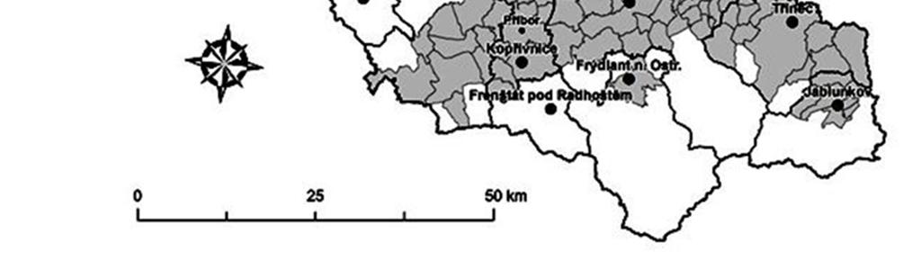 rozlohy). Hustota zalidnění celého kraje činí 225 obyv.