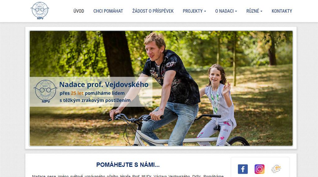 Letem světem významné události a partnerství Webové stránky nadace, sociální sítě a