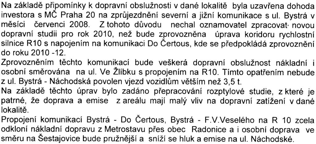 -6- S-MHMP-615751/2008/00PNI/EIAl512-2/Be Komerèní zóny Sever a jejich propojení od ul. Ve Žlíbku do ul. Bystré a dále záležitost majetkových krokù v budoucí zónì VGP západnì od ul. Bystrá.