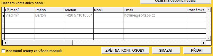 pole s P i, modul zjistil duplicitu