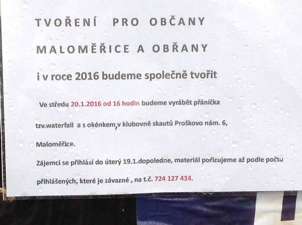 Leden 2016 V lednu opět pokračovali ve svých tvůrčích dílnách všichni, kdo mají rádi kreativitu a vědí, že vlastnoručně vyrobené věci potěší nejvíce ať už samotné autory či obdarované.