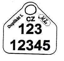 Specimen of part of a plastic eartag used for the marking of sheep and goats born on or after 1 st October 2004 Specimen of part of a duplicate