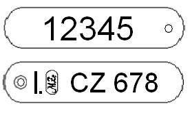 Type B: or Note: Animal identification number shown on the eartag shall be read in the following sequence CZ 12345 678 Duplicate of type B: or Note: Animal