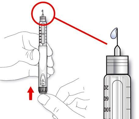 Pokud stále žádný inzulín nelze jehlou vytlačit, jehla může být ucpaná. Vyměňte jehlu a zkuste to znovu. Pokud nevytéká inzulín ani po výměně jehly, může být pero SoloStar poškozeno.