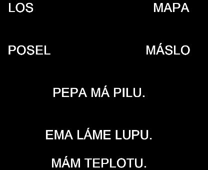4 Struktura pracovních listů Každé ze tří měření má určitý cíl. Při prvním měření se sleduje počáteční technika čtení měřených žáků.