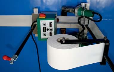 Automat s topnými deskami ke svařování plachtového materiálu BELTON T - Dva svary v jednom pracovním kroku - Digitální indikace a regulace teploty a