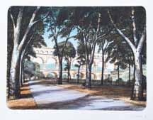 Jiří Bouda (1934 2015) Akvadukt Pont du Gard litografie, 2006, 32,5 x 42,8 cm, sign.