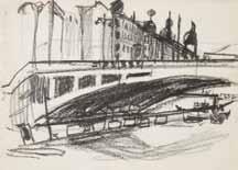 Jiří Balcar (1929 1968) U holiče uhel, papír, 21 x 15 cm, značeno na zadní straně pozůstalostním razítkem, oboustranná kresba, Žák prof. F.
