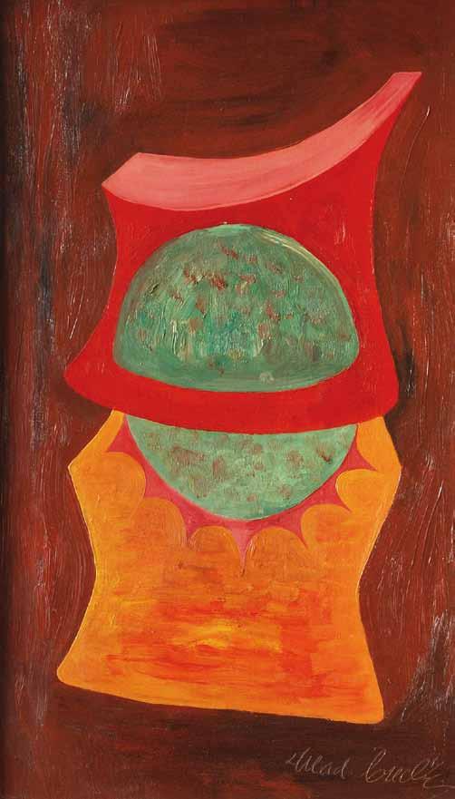 37 37. Vladimír Preclík (1929 2008) Kompozice olej, karton, 66,5 x 39 cm, sign. PD Vlad. Preclík, rám, žák prof.