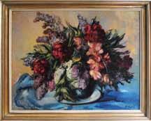 Karel Veržakovský (1924 1963) Zátiší s chlebem a cibulí olej, plátno, 1955, 54 x 66 cm, sign. LD K.