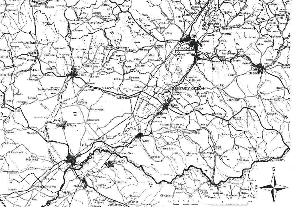 /HJHQG 110 Obr. 1 - Mapa geologických lokalit na okrese Hodonín.