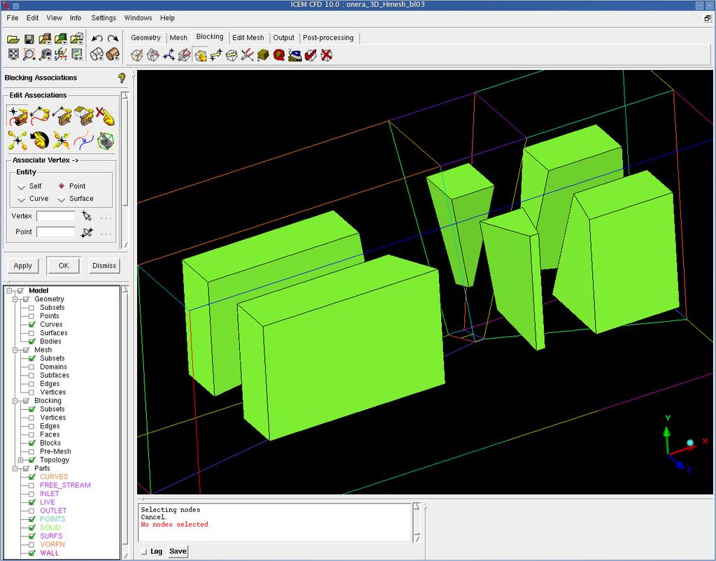 Obrázek 4.13: Popis geometrie křídla v softwaru ICEM CFD.