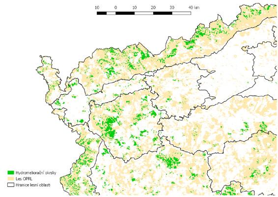 umělé zavodňování za účelem zvýšení hladiny podzemní vody, akumulace vody a řízení rozlivu vody pro potřeby lesního a vodního hospodářství či ochrany přírody.