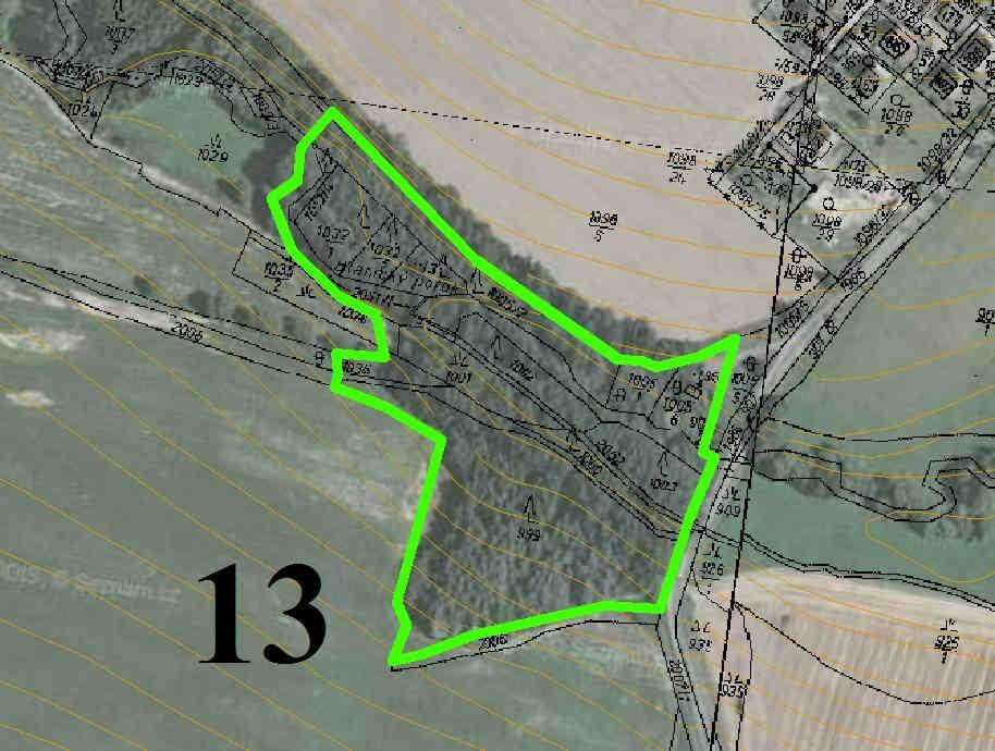 Číslo 13 (generelové číslo = 72) Název Blanický potok nad Šebířovem Charakter Lokální biocentrum Mapa 12 + 14 STG 3AB-B3-4,