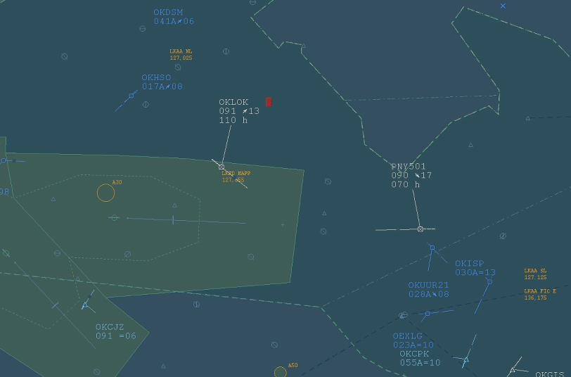 informace ve FL100, 07:01:00 - AEC povolil letu PNY501