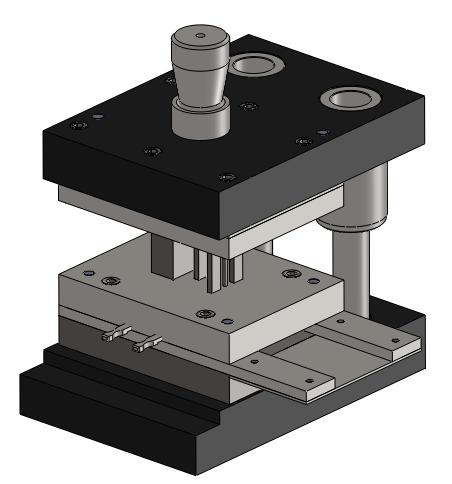 1 Technologie klasického stříhání [2, 3] Proces klasického stříhání začíná tím, že střižník dosedne na stříhaný materiál, který leží na střižnici a končí oddělením materiálu.