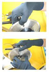 Kaindl-Schleiftechnik, Reiling GmbH Vážený zákazníku, prosíme, používejte k připevnění a uvolnění nástrojů, které se mají brousit, vždy příslušné bezpečnostní rukavice.