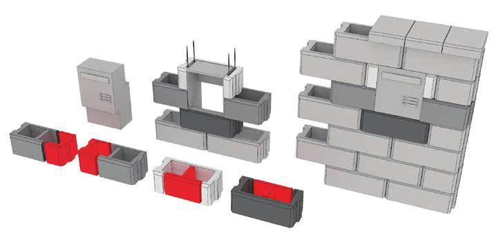 ZABUDOVÁNÍ KOVOVÉ DOPISNÍ SCHRÁNKY DO SLOUPKŮ Z TVÁRNIC SIMPLE BLOCK C Schéma zabudování dopisní schránky do sloupkové tvárnice SIMPLE BLOCK (HX 1/30/AF) Dopisní schránka SB/S pro zdivo tloušťky 30