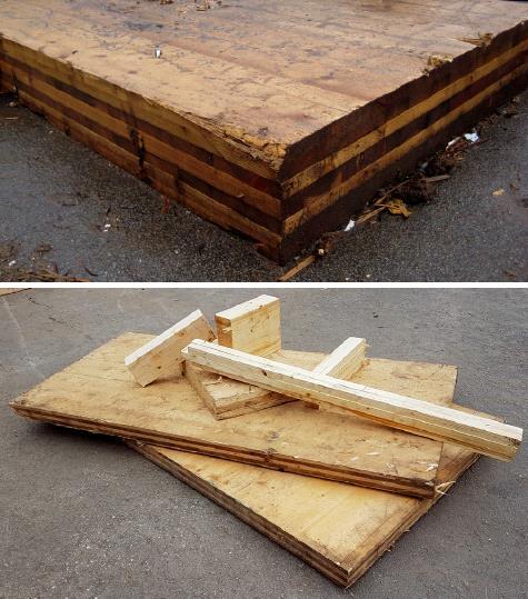 LEPENÉ DŘEVO RECYKLÁT MATERIÁLOVÉ VYUŽITÍ Lepené dřevo lepené z více