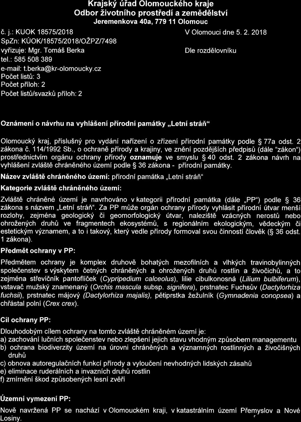kra!, piislu5nyi pro vyddni naiizeni o ziizeni piirodni pamatky podle $ 77a odst. 2 zflkona 6,. 11411992 Sb.