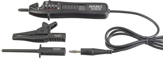 se současně svítícími LED Zkušební hrot, zapichovací jehla s posuvnou mechanikou, Navíc: