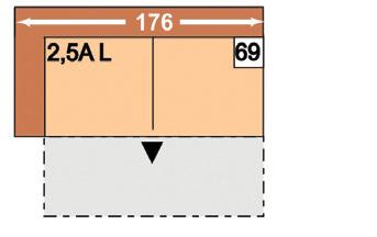 123 cm 3-sedák s funkcí trapézového příčného lůžka, područka vlevo