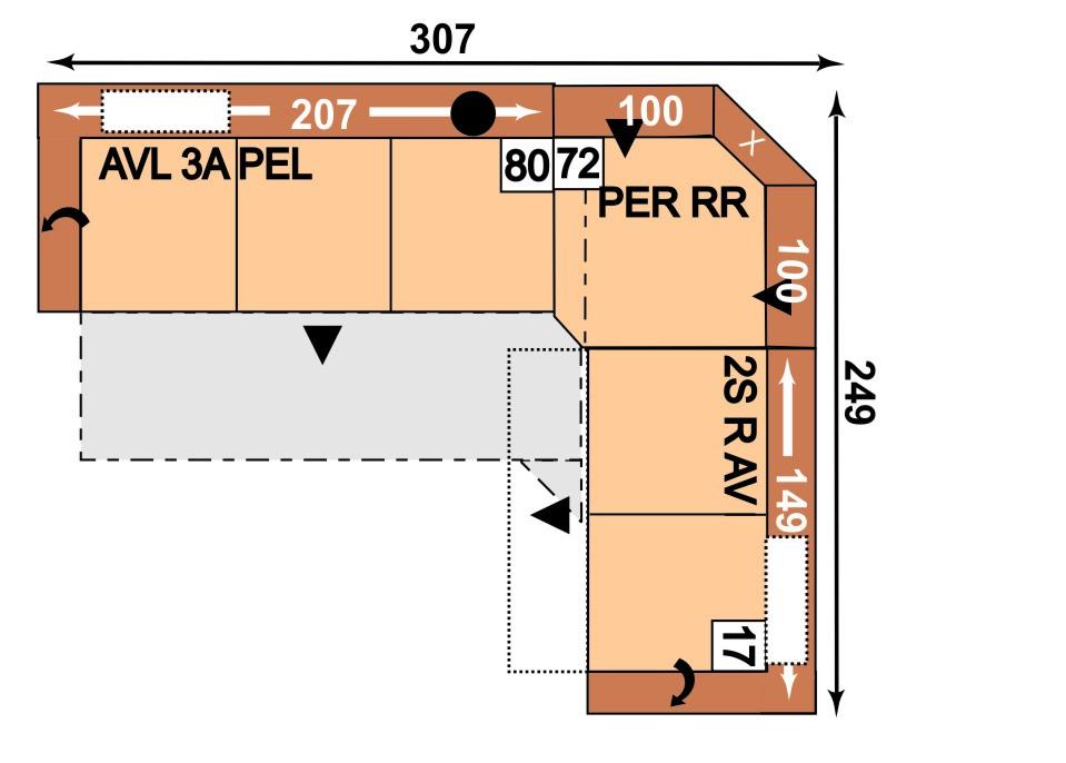 yklápěcí prao a podlaníkem; 1 KS = Křeslo s podlaníkem Ploca lůžka: 264 x 119 cm 2 iz KSLAVL 3APL = 3-sedák s funkcí trapézoéo příčnéo lůžka